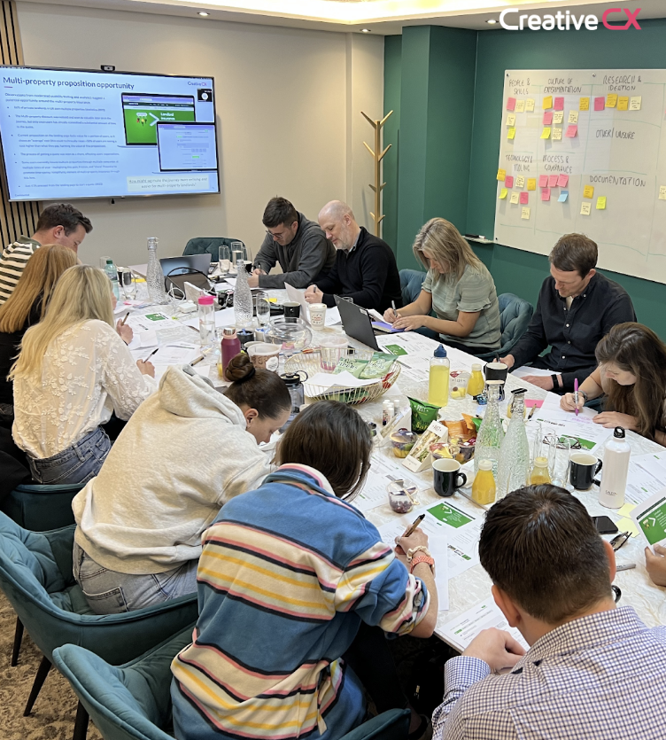 A real ideation session in the CCX offices with the RSA digital team solving a clearly defined customer problem, ensuring that all of the potential solutions are solving a real problem
