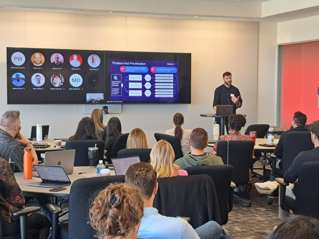 Paul Wainwright, our Lead Strategy Consultant, explaining our Problem-First method to the experimentation day group.